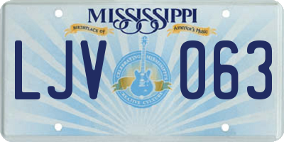 MS license plate LJV063
