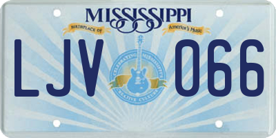 MS license plate LJV066