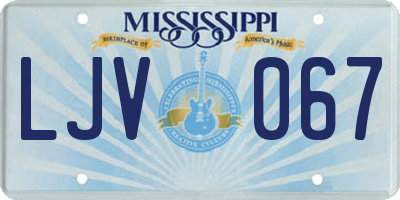MS license plate LJV067