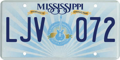 MS license plate LJV072