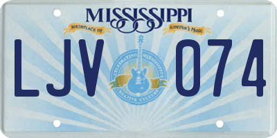 MS license plate LJV074