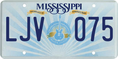 MS license plate LJV075