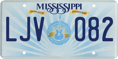 MS license plate LJV082
