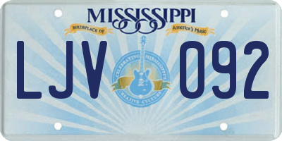 MS license plate LJV092