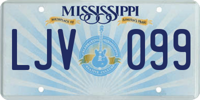 MS license plate LJV099