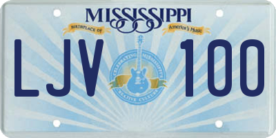 MS license plate LJV100