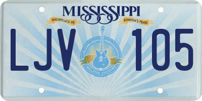 MS license plate LJV105