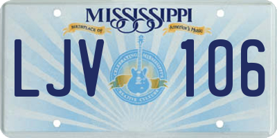 MS license plate LJV106