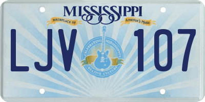 MS license plate LJV107