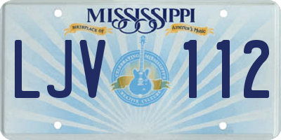 MS license plate LJV112