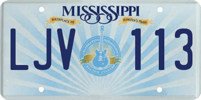 MS license plate LJV113