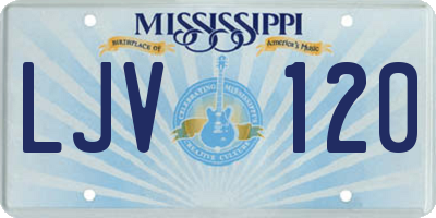 MS license plate LJV120