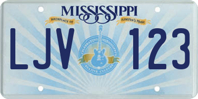 MS license plate LJV123