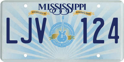 MS license plate LJV124