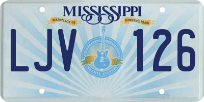MS license plate LJV126
