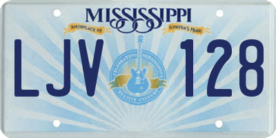 MS license plate LJV128