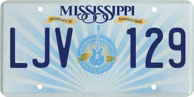 MS license plate LJV129