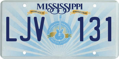MS license plate LJV131