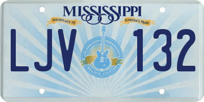 MS license plate LJV132