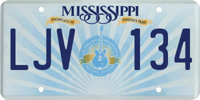 MS license plate LJV134