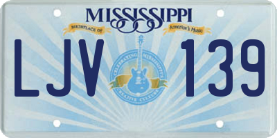 MS license plate LJV139