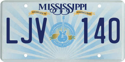 MS license plate LJV140