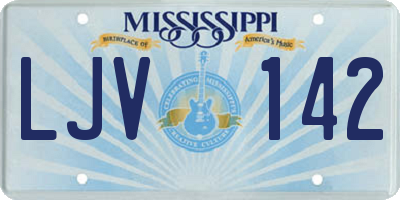 MS license plate LJV142