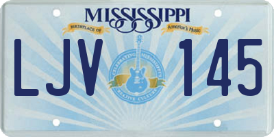 MS license plate LJV145