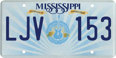 MS license plate LJV153