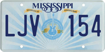 MS license plate LJV154