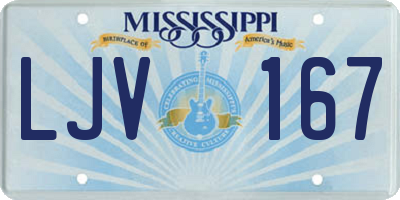 MS license plate LJV167