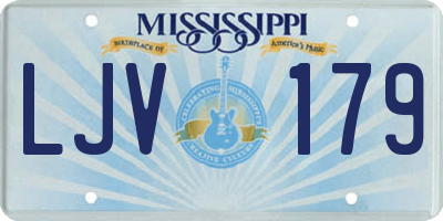 MS license plate LJV179