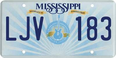 MS license plate LJV183