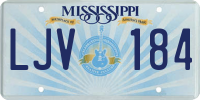 MS license plate LJV184