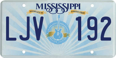 MS license plate LJV192