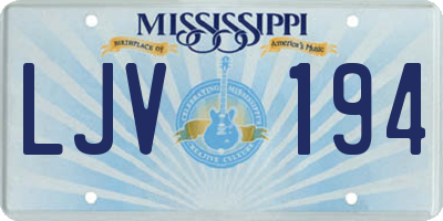 MS license plate LJV194