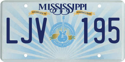 MS license plate LJV195