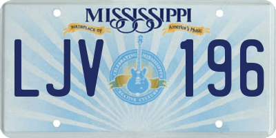 MS license plate LJV196