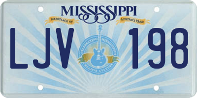 MS license plate LJV198