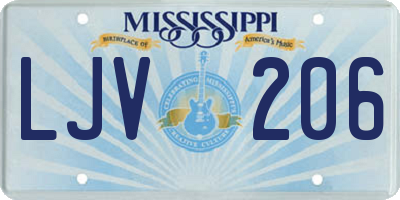 MS license plate LJV206