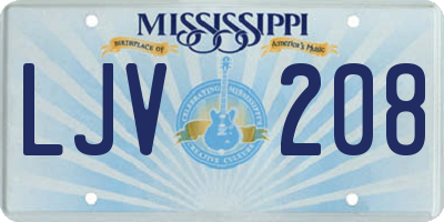 MS license plate LJV208