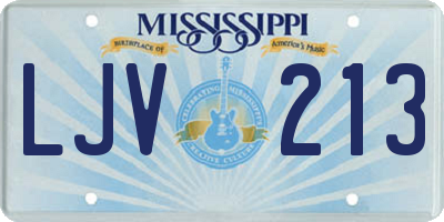 MS license plate LJV213