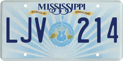 MS license plate LJV214