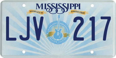 MS license plate LJV217
