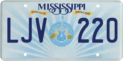 MS license plate LJV220