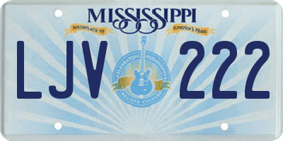 MS license plate LJV222