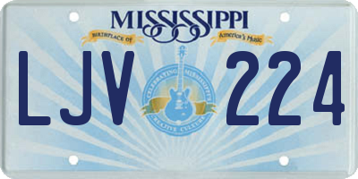 MS license plate LJV224