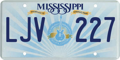 MS license plate LJV227