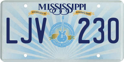 MS license plate LJV230