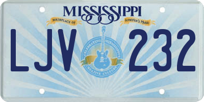 MS license plate LJV232